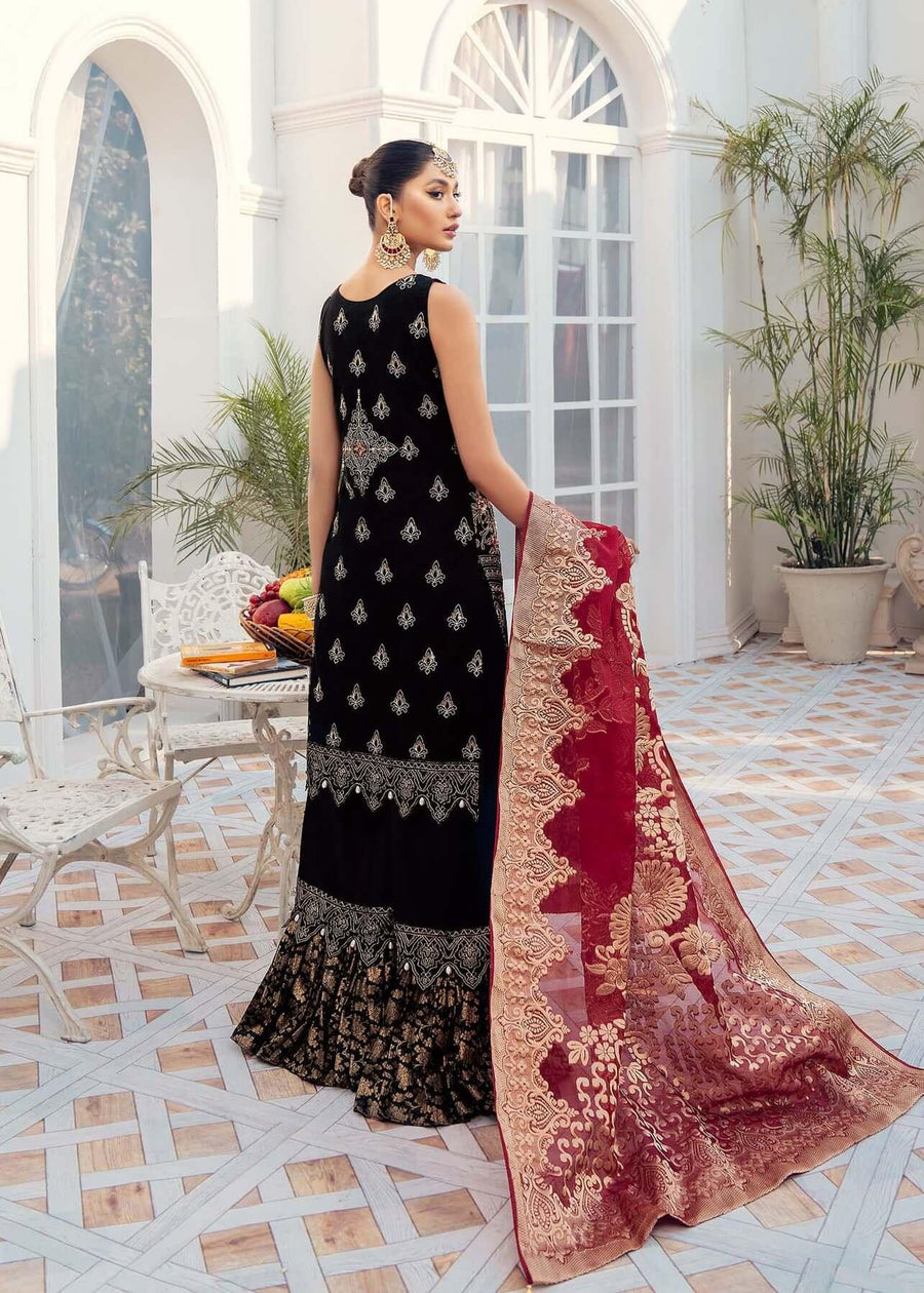 Akbar Aslam Libas e Khas Unstitched Formals 3pc Suit AALK-1399 GARNET - FaisalFabrics.pk