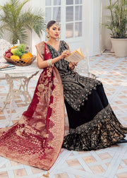 Akbar Aslam Libas e Khas Unstitched Formals 3pc Suit AALK-1399 GARNET - FaisalFabrics.pk