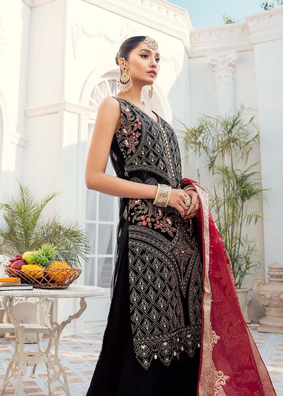 Akbar Aslam Libas e Khas Unstitched Formals 3pc Suit AALK-1399 GARNET - FaisalFabrics.pk