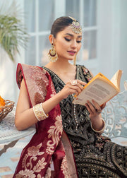 Akbar Aslam Libas e Khas Unstitched Formals 3pc Suit AALK-1399 GARNET - FaisalFabrics.pk