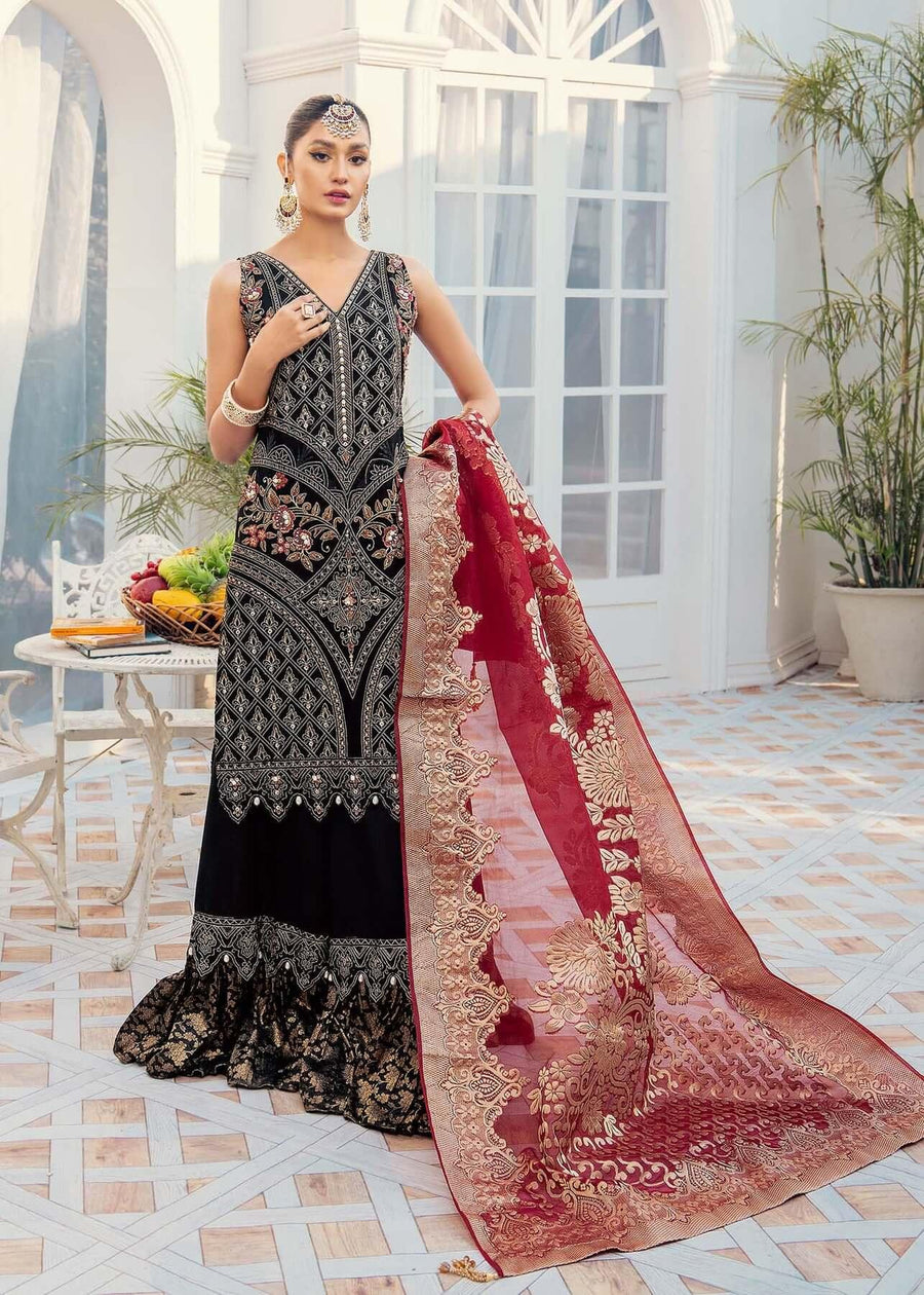 Akbar Aslam Libas e Khas Unstitched Formals 3pc Suit AALK-1399 GARNET - FaisalFabrics.pk
