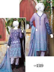 Al Boutique Tooba 3PC Embroidered Lawn Suit Summer Collection GE 1319 - FaisalFabrics.pk