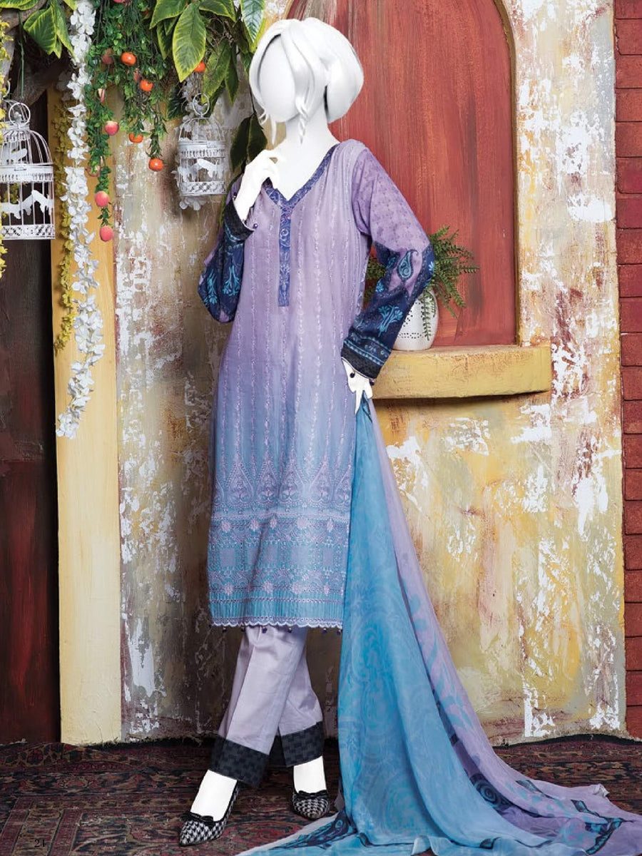 Al Boutique Tooba 3PC Embroidered Lawn Suit Summer Collection GE 1319 - FaisalFabrics.pk