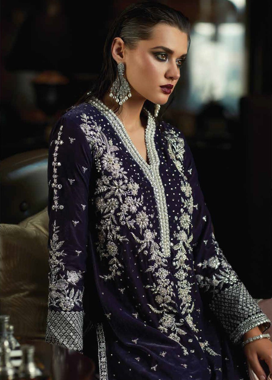 MUSHQ Destiny Luxury Velvet Unstitched 3Pc Suit MV22-01 GLEE
