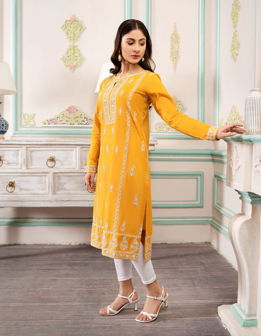 SIFA Dahlia Lawn Pret - GOLD FLAKE