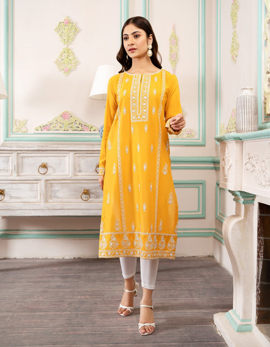 SIFA Dahlia Lawn Pret - GOLD FLAKE