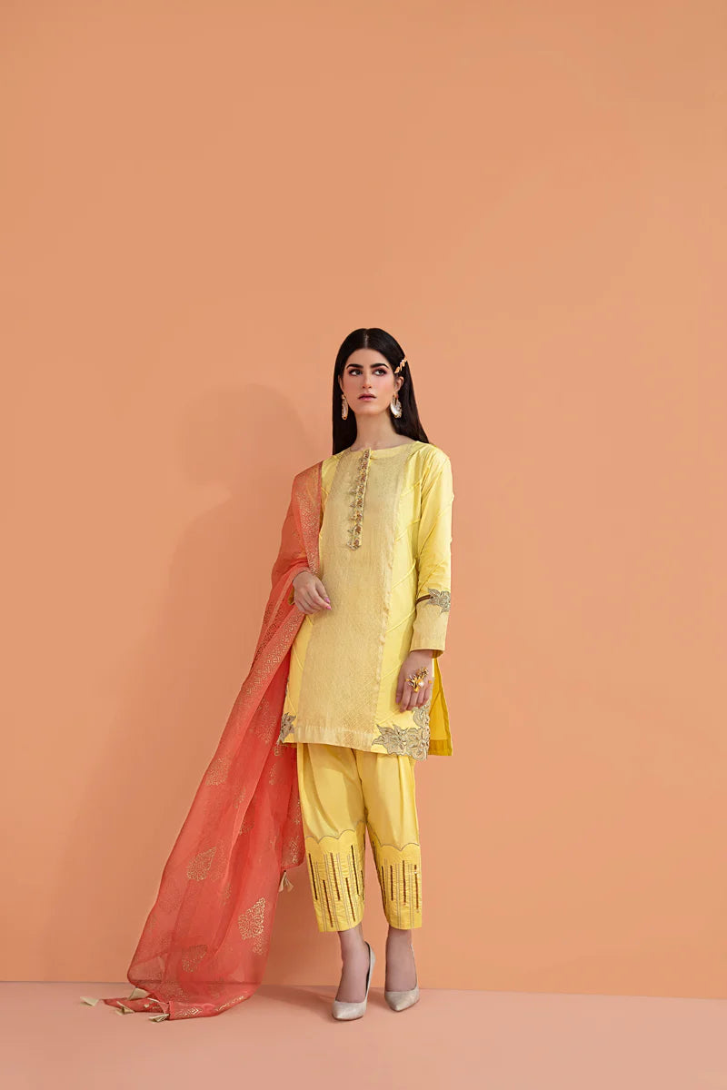 Maria Osama Khan Ethereal Basic Pret 3Pc Suit - GRAPE FRUIT