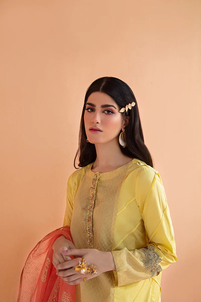 Maria Osama Khan Ethereal Basic Pret 3Pc Suit - GRAPE FRUIT