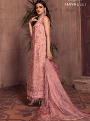 Ghazal by Zarif Festive unstitched Chiffon 3 Piece Suit ZG-01 Hayal - FaisalFabrics.pk