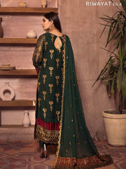 Ghazal by Zarif Festive unstitched Chiffon 3 Piece Suit ZG-04 Riwayat - FaisalFabrics.pk