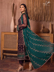 Ghazal by Zarif Festive unstitched Chiffon 3 Piece Suit ZG-08 Dilnaaz - FaisalFabrics.pk