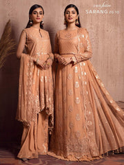 Ghazal by Zarif Festive unstitched Chiffon 3 Piece Suit ZG-10 Sarang - FaisalFabrics.pk
