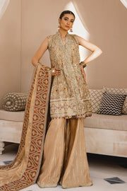 MASHQ Premium Embroidery Wedding Collection 3pc Suit Golden Hour MX-07 - FaisalFabrics.pk