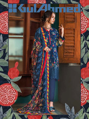 Gul Ahmed Premium Embroidered Lawn 3Pc Suit BCT-12004 - FaisalFabrics.pk