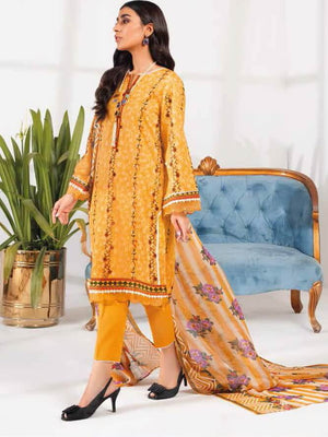 Gul Ahmed Premium Embroidered Lawn 3Pc Suit BCT-46 - FaisalFabrics.pk