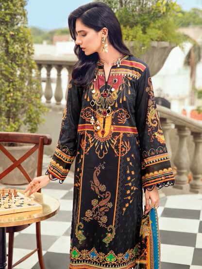 Gul Ahmed Premium Printed Lawn 3Pc Suit BM-12021 - FaisalFabrics.pk