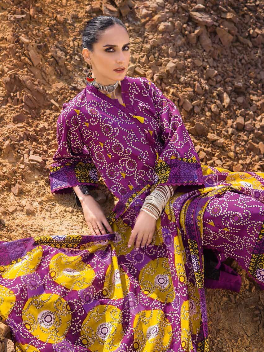 Gul Ahmed Chunri Printed Lawn 3Pc Suit CL-22058A - FaisalFabrics.pk