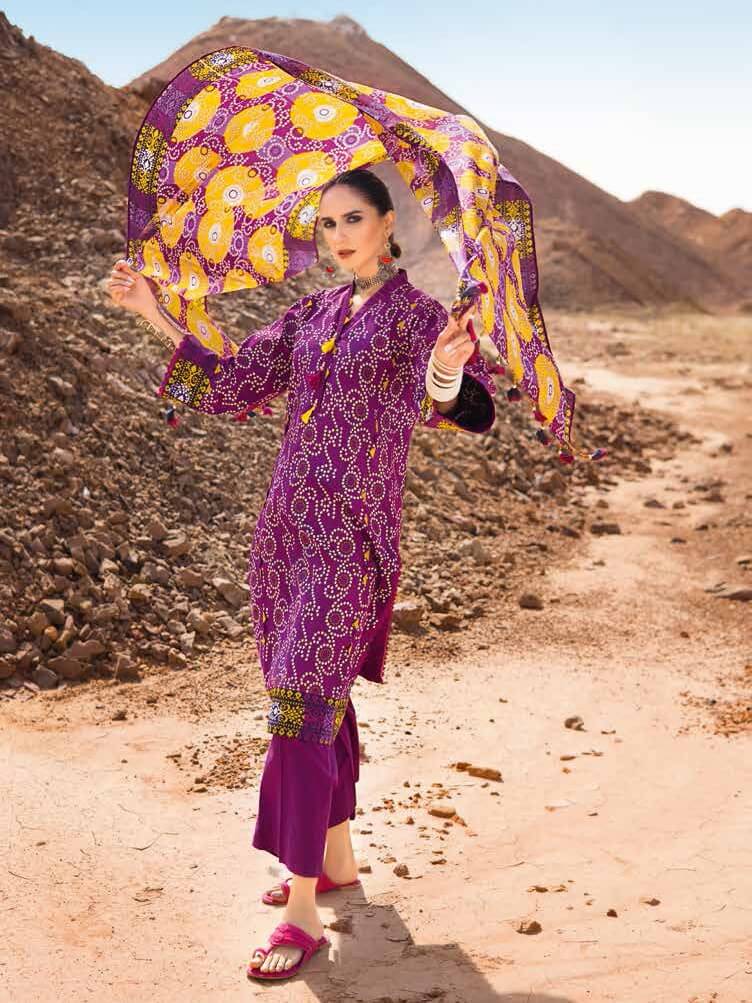 Gul Ahmed Chunri Printed Lawn 3Pc Suit CL-22058A - FaisalFabrics.pk