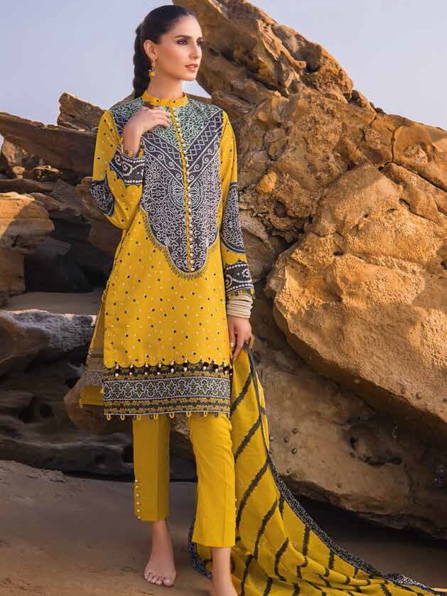Gul Ahmed Chunri Printed Lawn 3Pc Suit CL-22143A - FaisalFabrics.pk