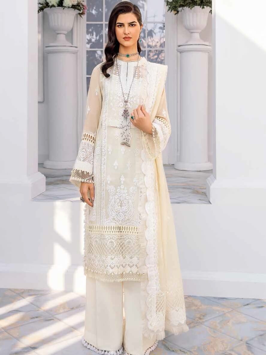 Gul Ahmed Premium Embroidered Cotton Net 3Pc Suit LE-22007 Gul Ahmed Premium Embroidered Cotton Net 3Pc Suit LE-22007