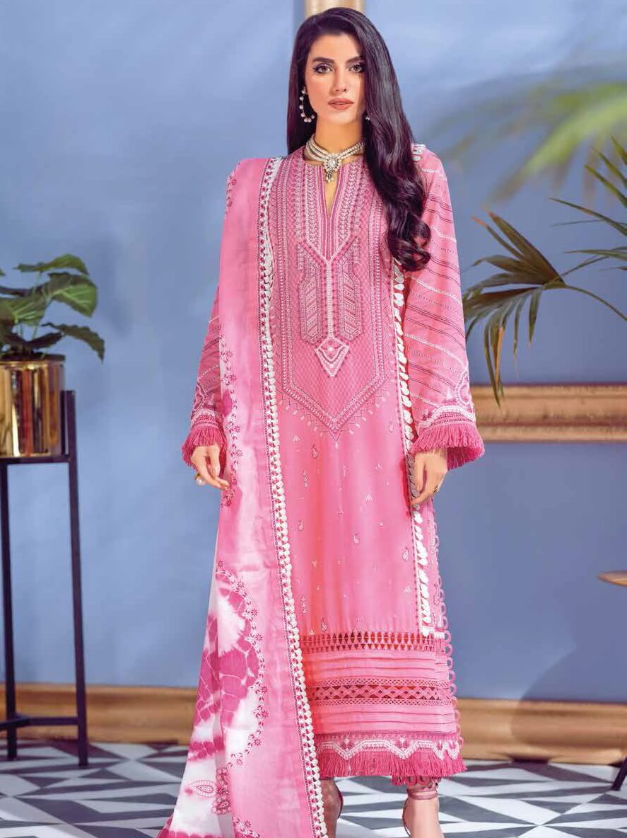Gul Ahmed Premium Embroidered Swiss Voil 3Pc Suit LSV-22002 - FaisalFabrics.pk