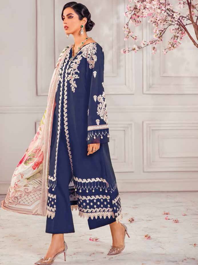 Gul Ahmed Premium Embroidered Swiss Voil 3Pc Suit LSV-22036 - FaisalFabrics.pk