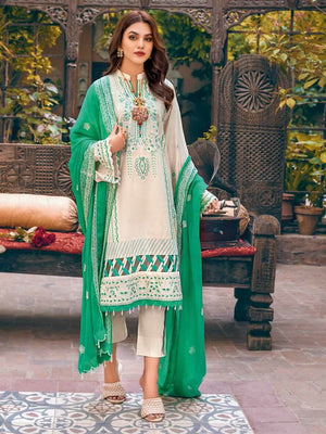 Gul Ahmed Premium Embroidered Lawn 3Pc Suit PM-12009 - FaisalFabrics.pk
