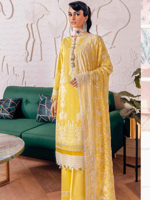 Gul Ahmed Premium Embroidered Lawn 3Pc Suit PM-22014 - FaisalFabrics.pk