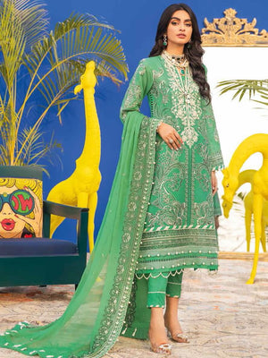 Gul Ahmed Premium Embroidered Lawn 3Pc Suit PM-22022 - FaisalFabrics.pk
