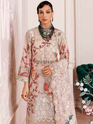 Gul Ahmed Premium Embroidered Cotton Net 3Pc Suit PM-22025 - FaisalFabrics.pk