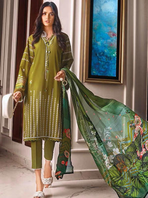 Gul Ahmed Premium Embroidered Lawn 3Pc Suit SSM-12004 - FaisalFabrics.pk