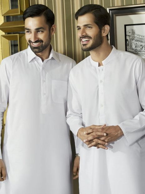 Gul Ahmed Pure White Chairmain Latha Unstitched Suit for Men - FaisalFabrics.pk