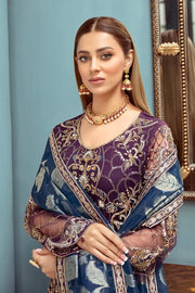Ramsha Luxury Wedding Embroidered Handmade Net 3Pc Suit H-101