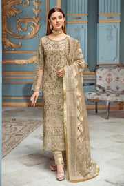 Ramsha Luxury Wedding Embroidered Handmade Net 3Pc Suit H-102