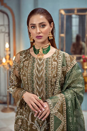 Ramsha Luxury Wedding Embroidered Handmade Net 3Pc Suit H-106