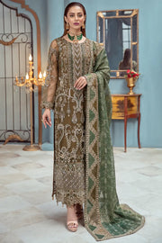 Ramsha Luxury Wedding Embroidered Handmade Net 3Pc Suit H-106