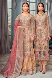 Ramsha Luxury Wedding Embroidered Handmade Net 3Pc Suit H-107