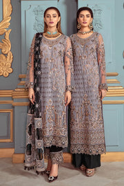 Ramsha Luxury Wedding Embroidered Handmade Net 3Pc Suit H-108