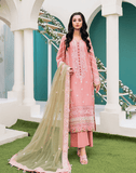 HemStitch Arzu Embroidered Luxury Lawn Unstitched 3Pc Suit HA-02 Lotus