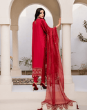 HemStitch Arzu Embroidered Luxury Lawn Unstitched 3Pc Suit HA-04 Rose