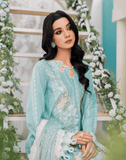 HemStitch Arzu Embroidered Luxury Lawn Unstitched 3Pc Suit HA-07 Snow Drop