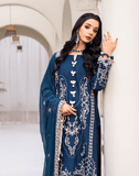 HemStitch Arzu Embroidered Luxury Lawn Unstitched 3Pc Suit HA-09 Daisy