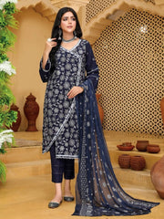 Embroidered Chikankari Karandi Unstitched 3Pc Suit D-01