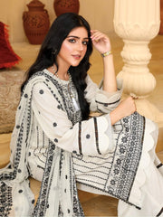 Embroidered Chikankari Karandi Unstitched 3Pc Suit D-02