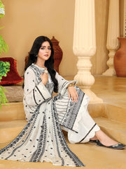 Embroidered Chikankari Karandi Unstitched 3Pc Suit D-02