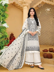 Embroidered Chikankari Karandi Unstitched 3Pc Suit D-02