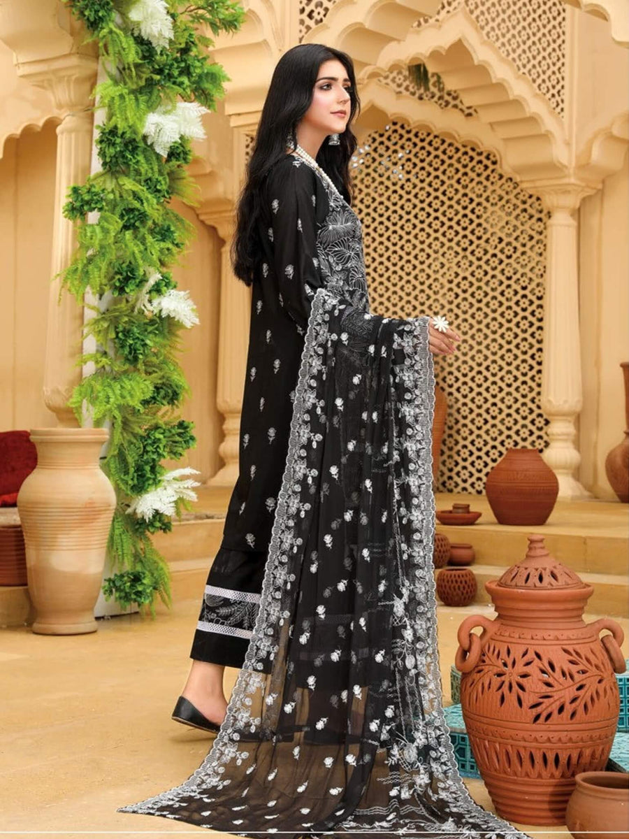 Embroidered Chikankari Karandi Unstitched 3Pc Suit D-05