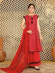 Embroidered Chikankari Karandi Unstitched 3Pc Suit D-10