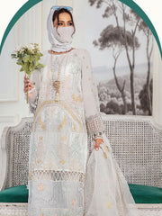 Hazel by Humdum Unstitched Embroidered Organza 3Pc Suit DE-02