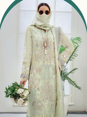 Hazel by Humdum Unstitched Embroidered Organza 3Pc Suit DE-08